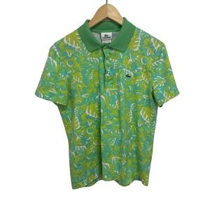 Lacoste Vibrant‎ Green and Yellow Men's Polo Shirt Size 3